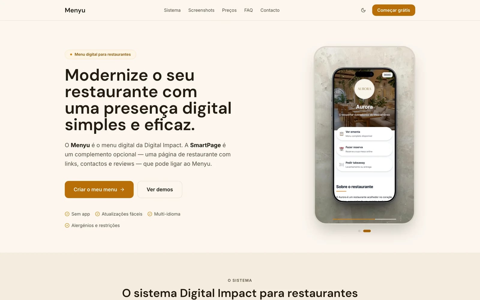 menyu — menu digital para restaurantes